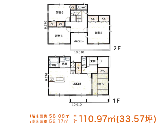 2階建て間取りプラン